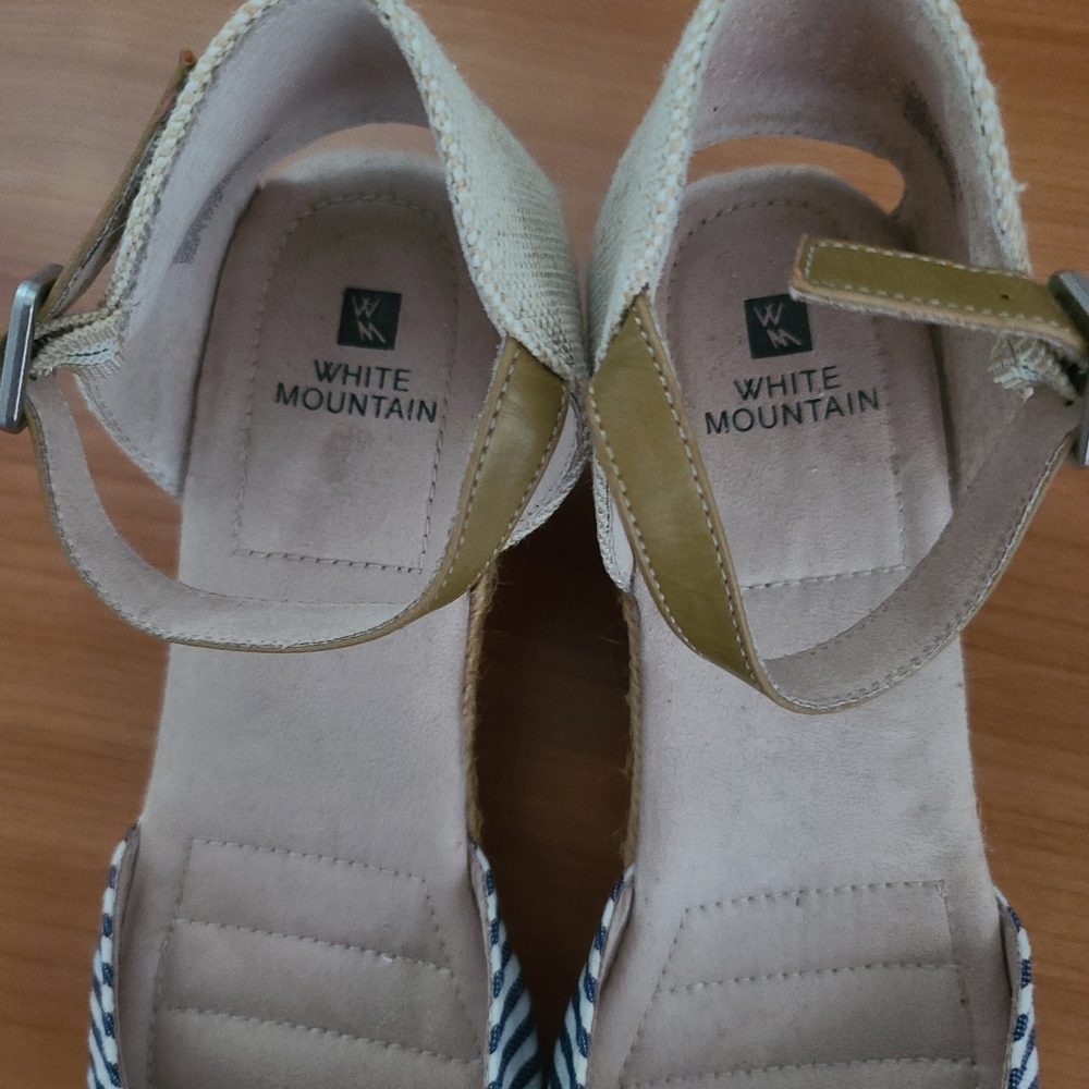 White Mountain Kate Espadrille Striped Wedge Women's Sz 9M - Picture 6 of 8
